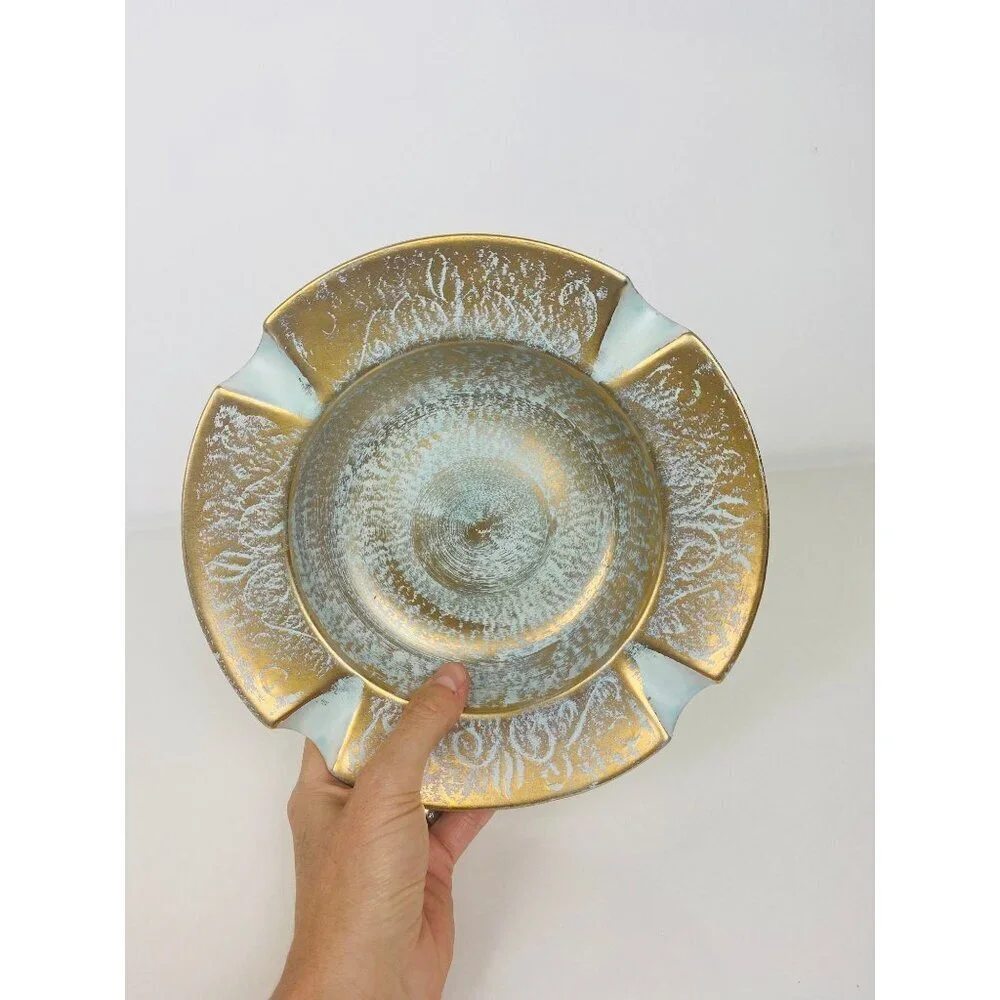 Stangl Large Round Pottery Ashtray, Mid Century Modern, Stangl Ashtray